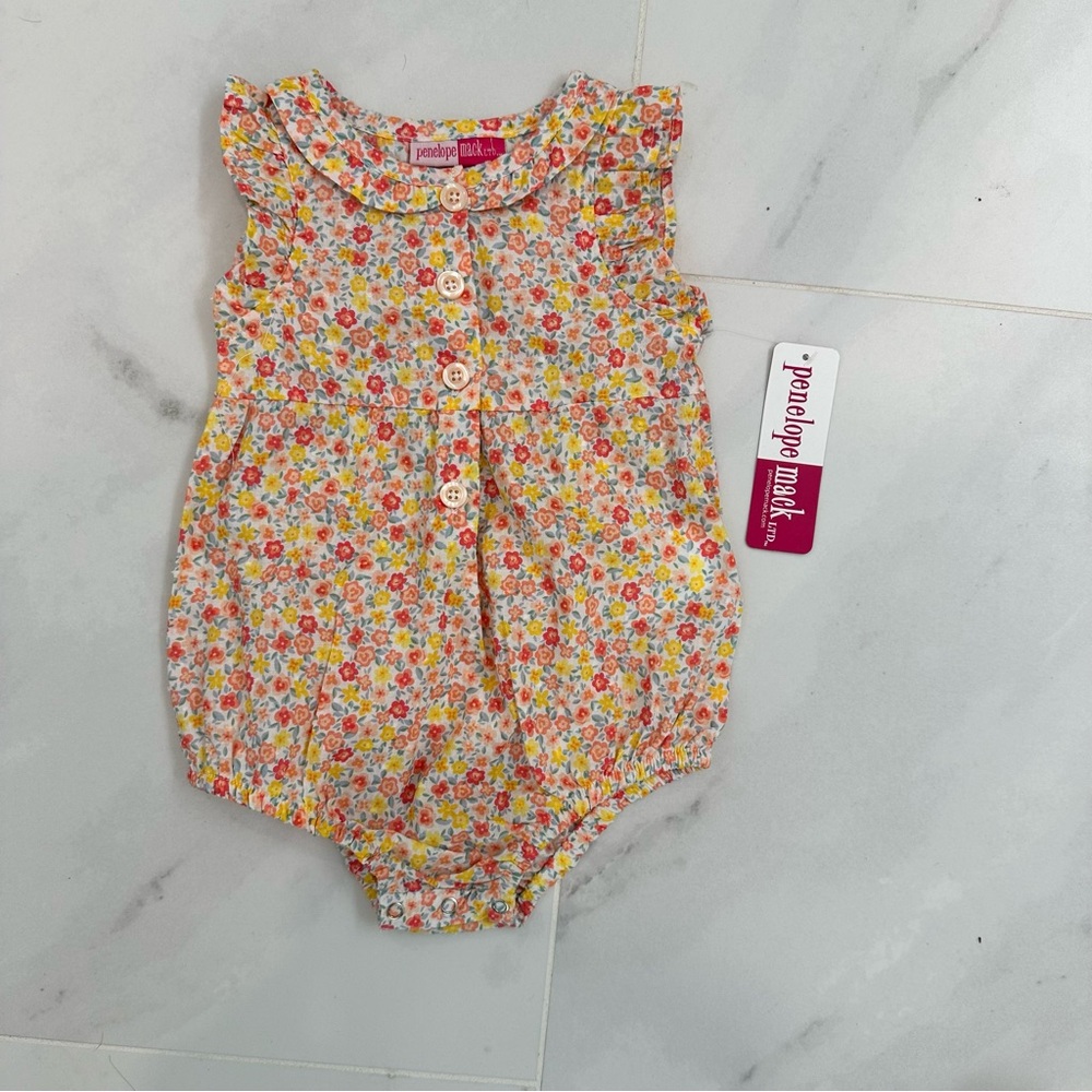 Penelope Mack Floral Kids Romper - Multicolor